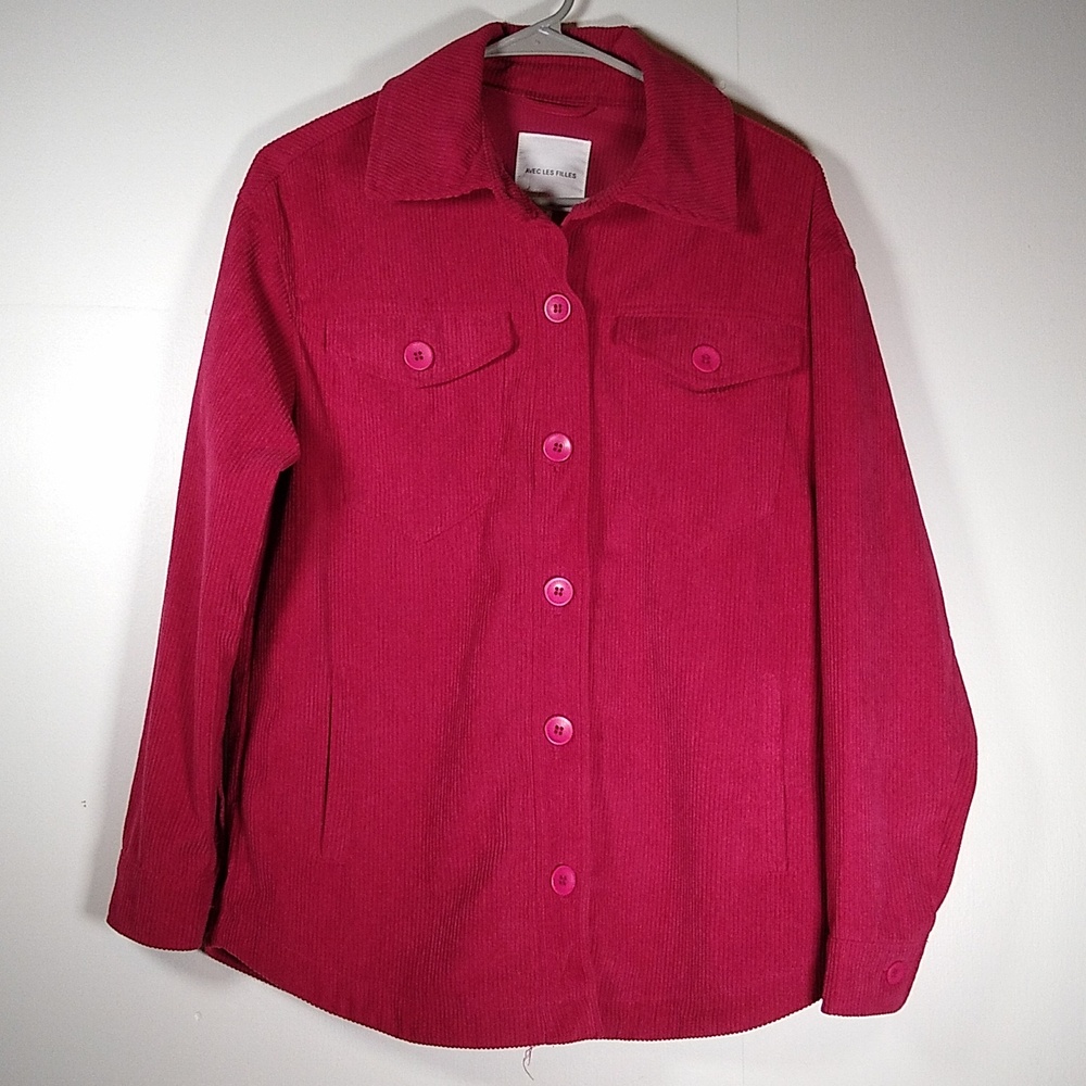 Avec Les Filles‎ pink corduroy oversized shirt jacket shacket S